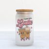 Frosted Glass Can, Valentine Gift, I Love You to Pizzas Valentine’s Day Frosted Glass Can Tumbler