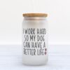 Frosted Glass Can, Valentine Gift, I Run on Coffee and Christmas Cheer Frosted Glass Can Tumbler