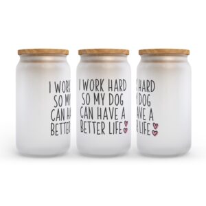 Frosted Glass Can, Valentine Gift, I Work&hellip;