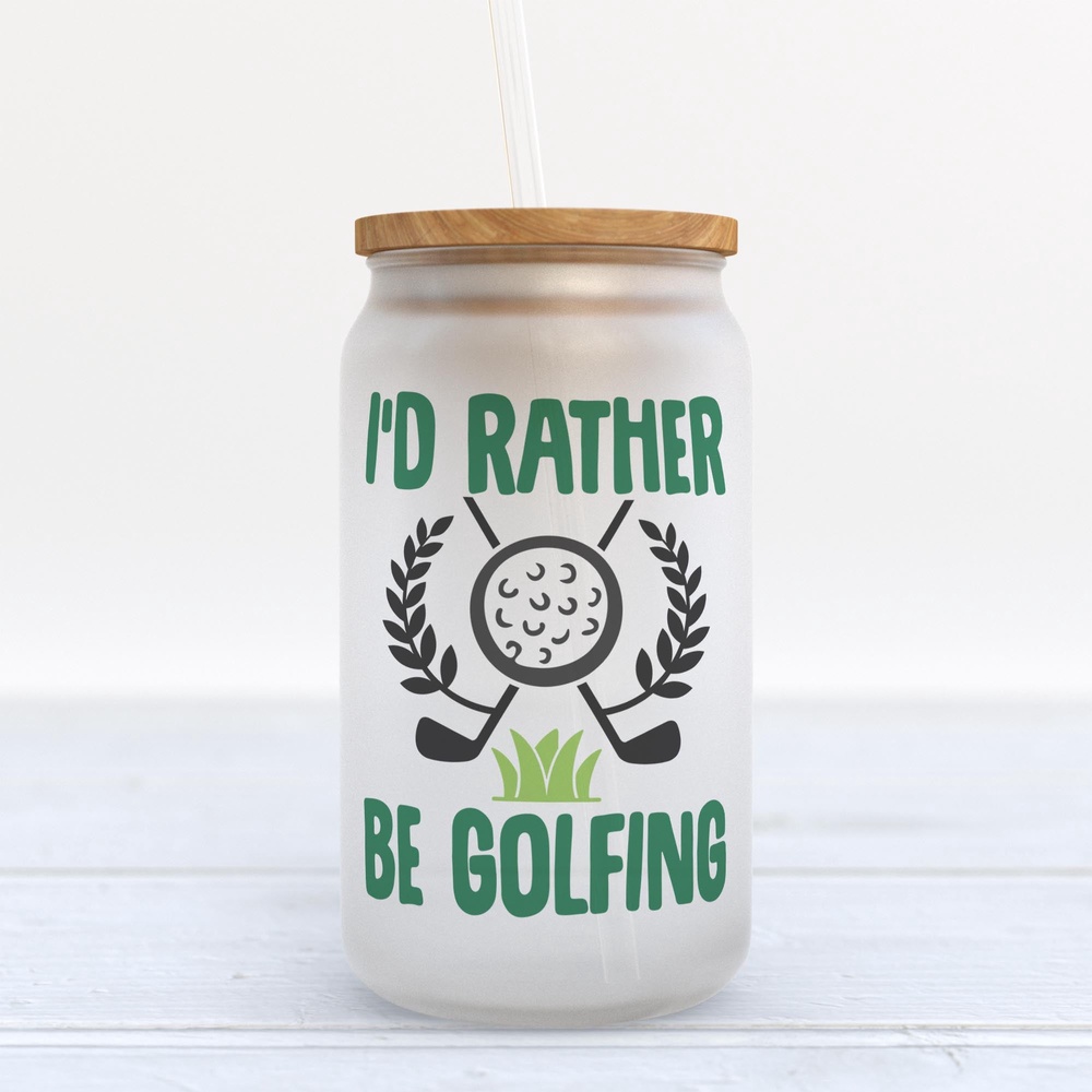 Frosted Glass Can, Valentine Gift, I’d Rather Be Golfing Frosted Glass Can Tumbler Frosted Glass Can, Valentine Gift, I’d Rather Be Golfing Frosted Glass Can Tumbler