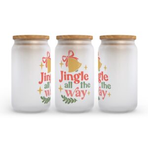 Frosted Glass Can, Valentine Gift, Jingle All&hellip;