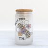 Frosted Glass Can, Valentine Gift, Just Waiting For Halloween Frosted Glass Can Tumbler