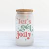 Frosted Glass Can, Valentine Gift, Let’s Get Festive Christmas Frosted Glass Can Tumbler Frosted Glass Can, Valentine Gift, Let’s Get Festive Christmas Frosted Glass Can Tumbler