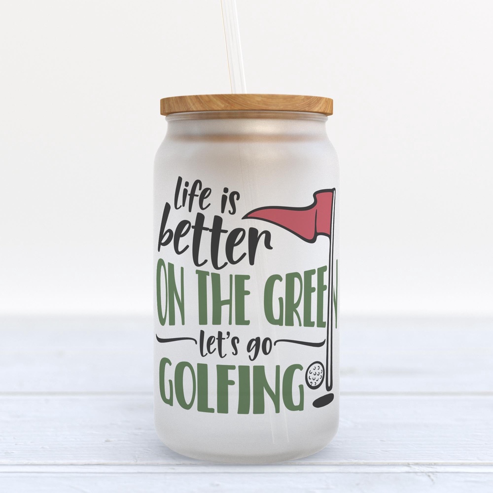 Frosted Glass Can, Valentine Gift, Life Is Better On The Green Let’s Go Golfing Frosted Glass Can Tumbler Frosted Glass Can, Valentine Gift, Life Is Better On The Green Let’s Go Golfing Frosted Glass Can Tumbler