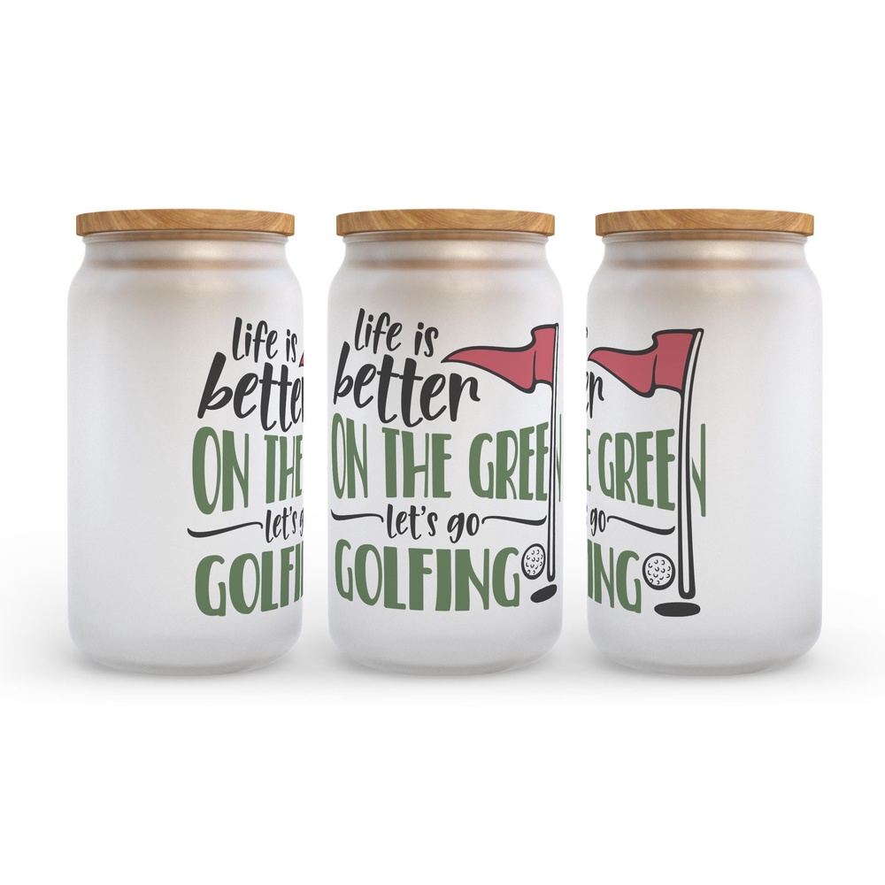 Frosted Glass Can, Valentine Gift, Life Is Better On The Green Let’s Go Golfing Frosted Glass Can Tumbler Frosted Glass Can, Valentine Gift, Life Is Better On The Green Let’s Go Golfing Frosted Glass Can Tumbler