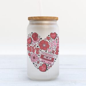 Frosted Glass Can, Valentine Gift, Love Retro&hellip;