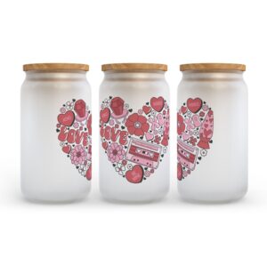 Frosted Glass Can, Valentine Gift, Love Retro&hellip;