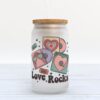 Frosted Glass Can, Valentine Gift, Love Valentine’s Day Frosted Glass Can Tumbler