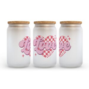 Frosted Glass Can, Valentine Gift, Love Valentine’s&hellip;
