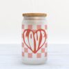 Frosted Glass Can, Valentine Gift, Love Valentine’s Day Frosted Glass Can Tumbler