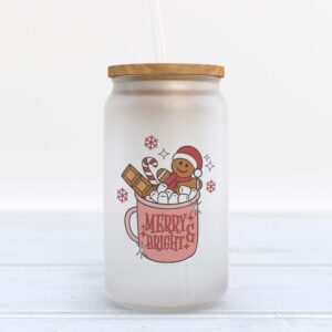 Frosted Glass Can, Valentine Gift, Merry and&hellip;