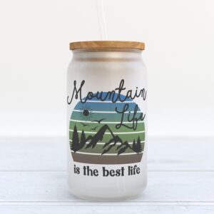 Frosted Glass Can, Valentine Gift, Mountain Life&hellip;