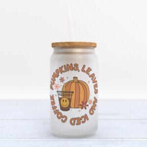 Frosted Glass Can, Valentine Gift, Pumpkin, Leaves&hellip;