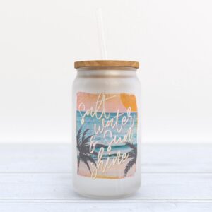 Frosted Glass Can, Valentine Gift, Saltwater and&hellip;
