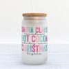 Frosted Glass Can, Valentine Gift, Santa Claus Hot Cocoa Christmas Lights Retro Frosted Glass Can Tumbler