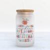 Frosted Glass Can, Valentine Gift, Santa Claus Hot Cocoa Christmas Lights Retro Frosted Glass Can Tumbler