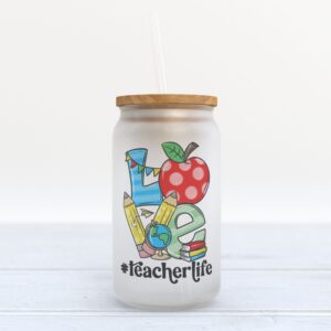 Frosted Glass Can, Valentine Gift, Teacher Life&hellip;