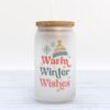 Frosted Glass Can, Valentine Gift, Warm Wishes Christmas Retro Frosted Glass Can Tumbler