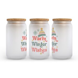 Frosted Glass Can, Valentine Gift, Warm Winter&hellip;