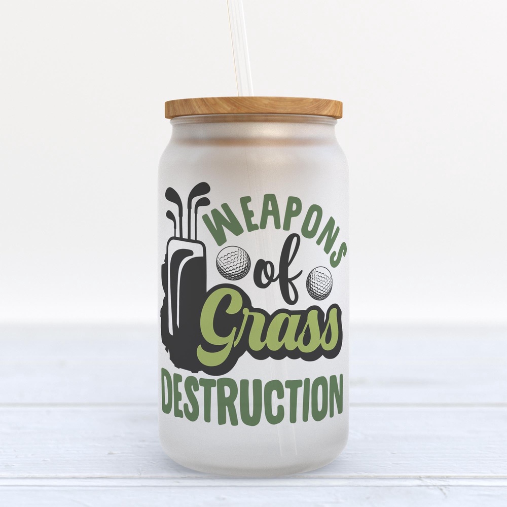 Frosted Glass Can, Valentine Gift, Weapons Of Grass Destruction Golf Frosted Glass Can Tumbler Frosted Glass Can, Valentine Gift, Weapons Of Grass Destruction Golf Frosted Glass Can Tumbler