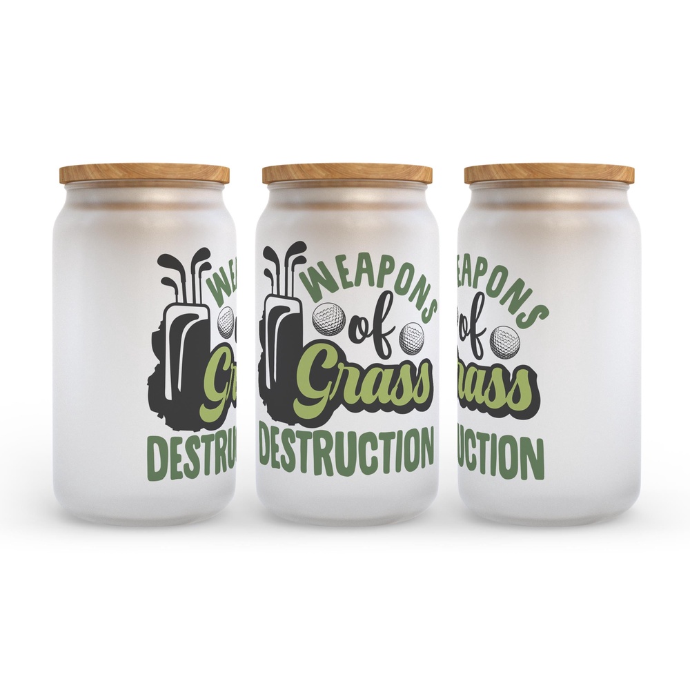 Frosted Glass Can, Valentine Gift, Weapons Of Grass Destruction Golf Frosted Glass Can Tumbler Frosted Glass Can, Valentine Gift, Weapons Of Grass Destruction Golf Frosted Glass Can Tumbler