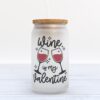 Frosted Glass Can, Valentine Gift, You Are Candy Hearts Valentine’s Day Frosted Glass Can Tumbler