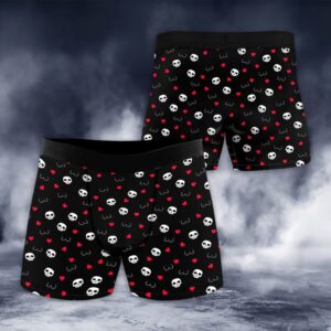Men Boxer, Funny Heart Boob White Skull&hellip;