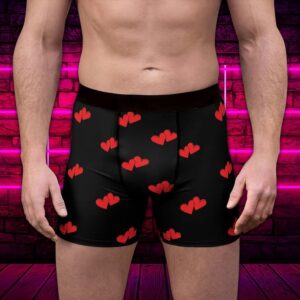 Men Boxer, Heart Couple Pattern Print Valentine&hellip;