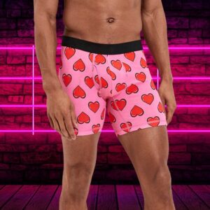 Men Boxer, Hearts Seamless Pattern Pink Mens&hellip;