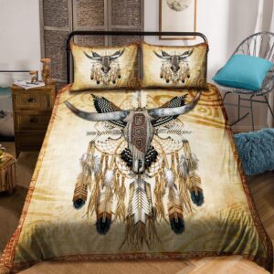 Native American Bedding Set Bison Skeleton Native American Bedding Set Native Bed Set 2 me7ywb.jpg