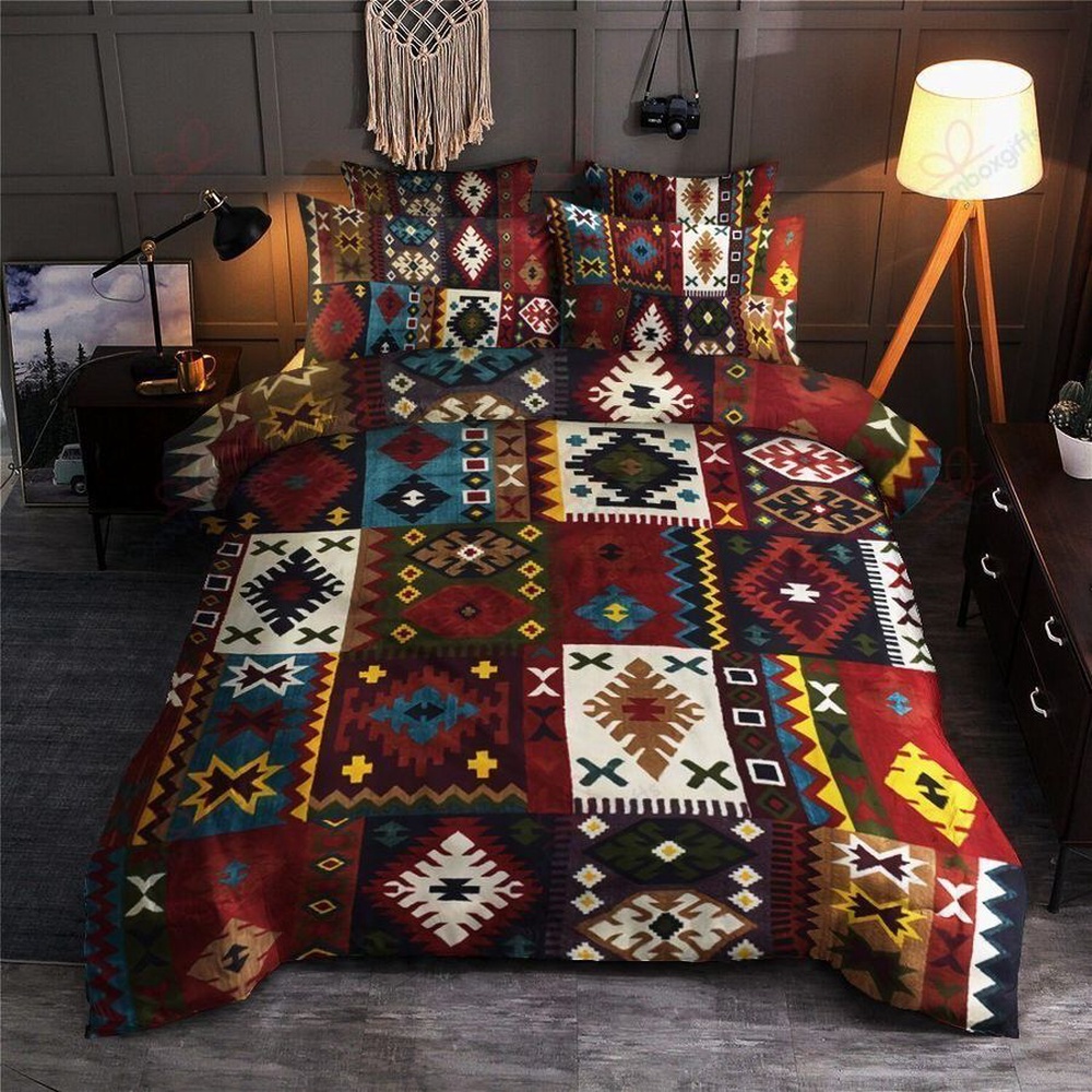 Native American Bedding Set, Bright Color Native American Bedding Set, Native Bed Set