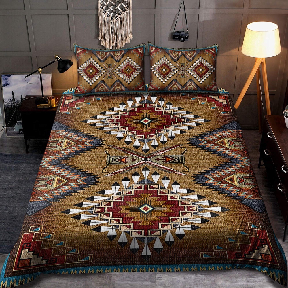 Native American Bedding Set, Brocade Patterns Native American Bedding Set, Native Bed Set