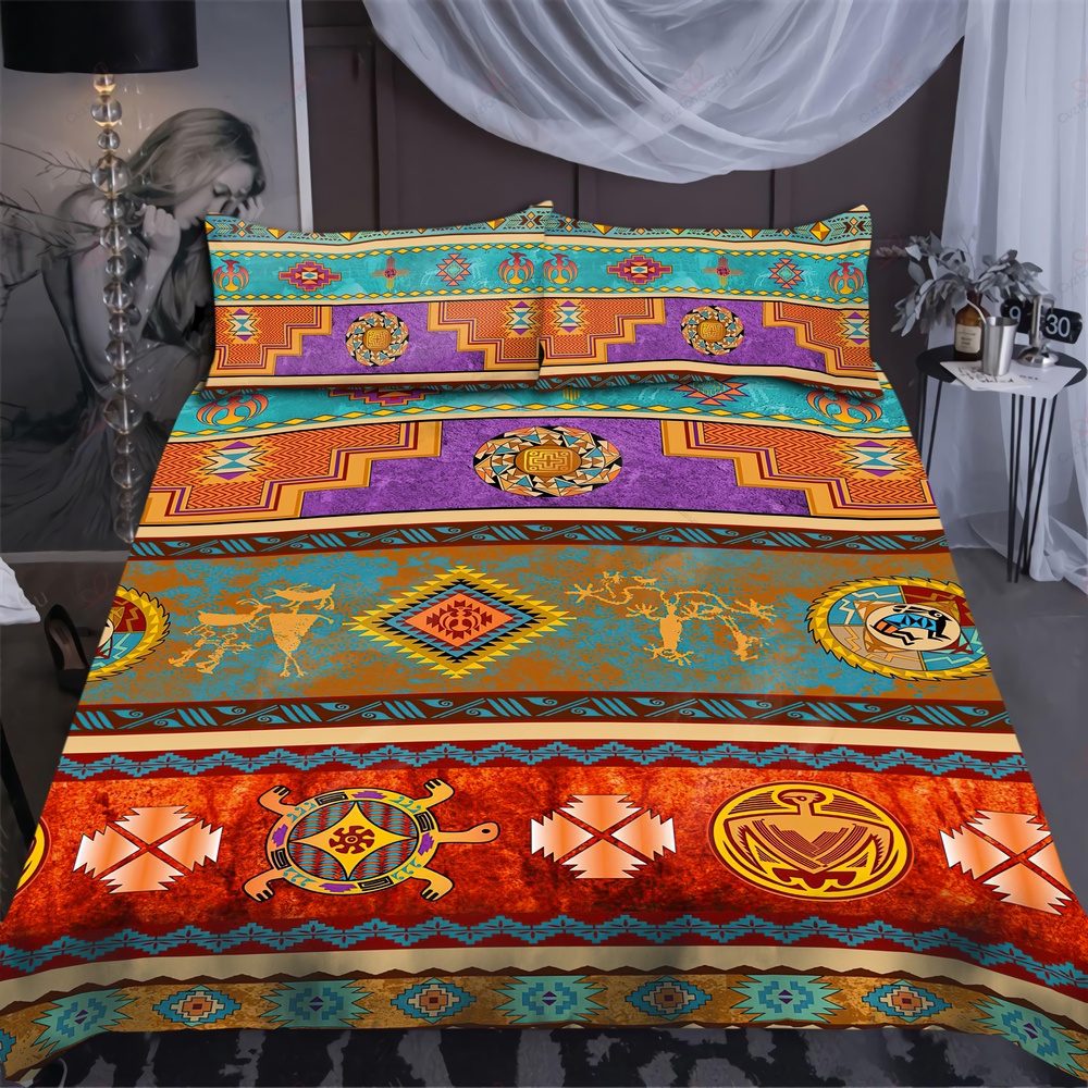 Native American Bedding Set, Canyon Navajo Native American Bedding Set, Native Bed Set