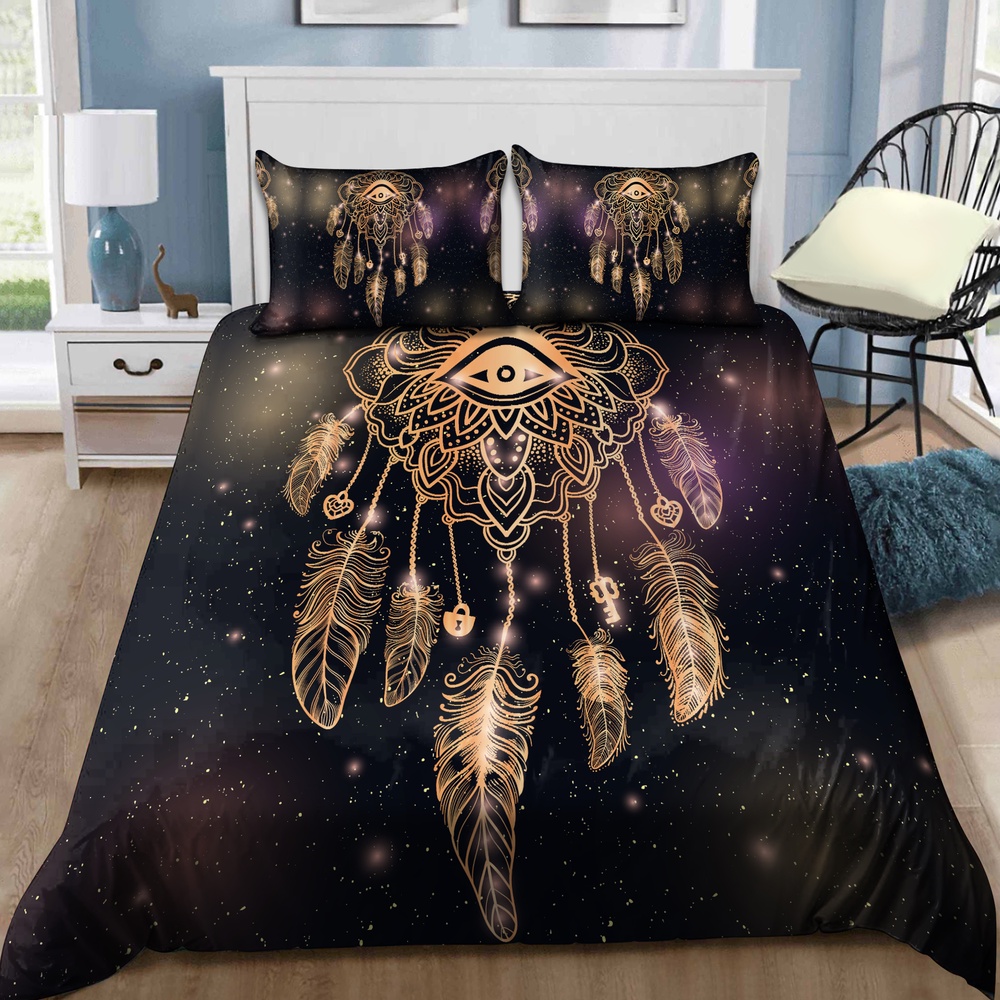 Native American Bedding Set, Dreamcatcher Eye Native American Bedding Set, Native Bed Set