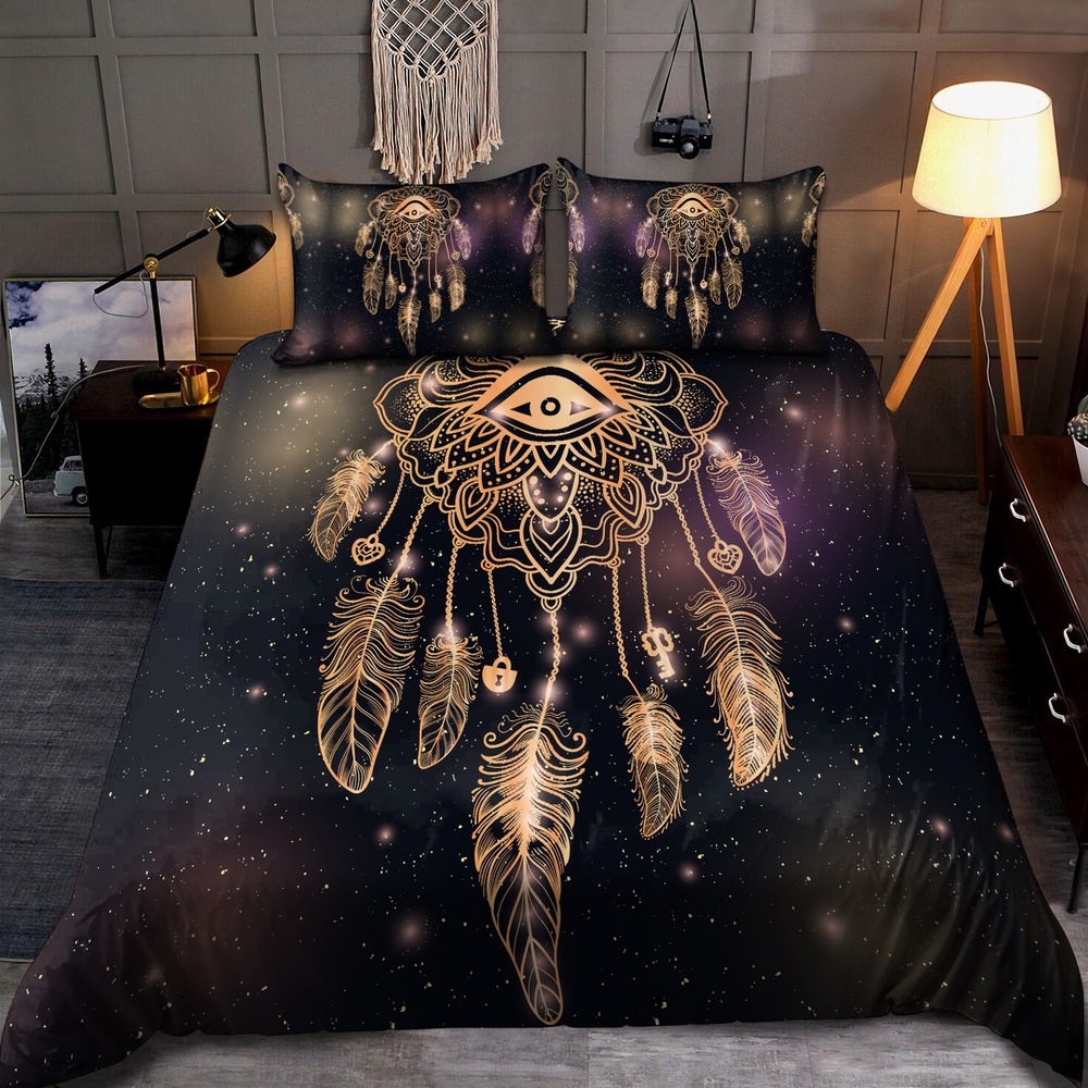 Native American Bedding Set, Dreamcatcher Eye Native American Bedding Set, Native Bed Set