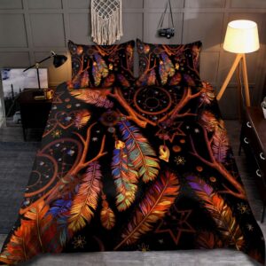 Native American Bedding Set, Feather Cosmos Native&hellip;