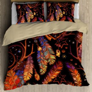 Native American Bedding Set Feather Cosmos Native American Bedding Set Native Bed Set 2 mdizrf.jpg