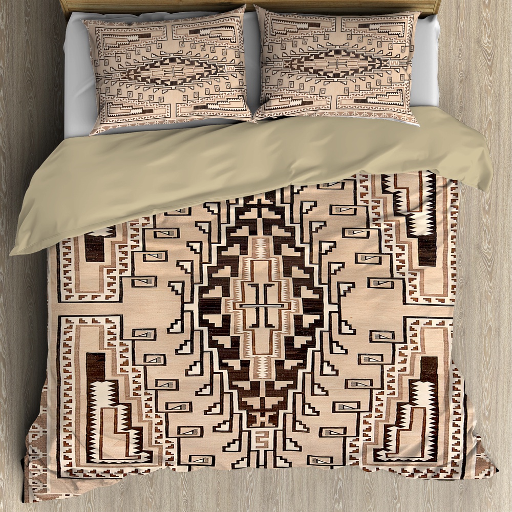 Native American Bedding Set, Geometric Primitive Native American Bedding Set, Native Bed Set