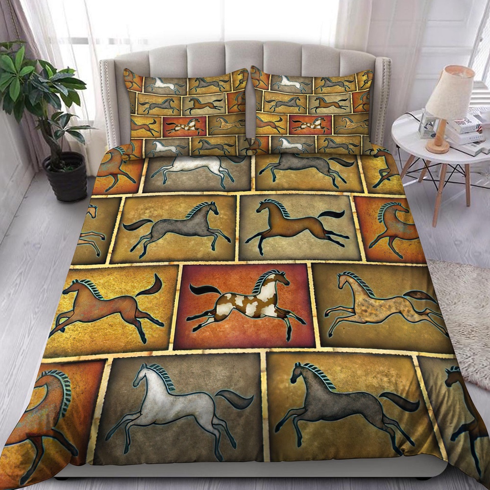 Native American Bedding Set, Horse Native American Bedding Set, Native Bed Set