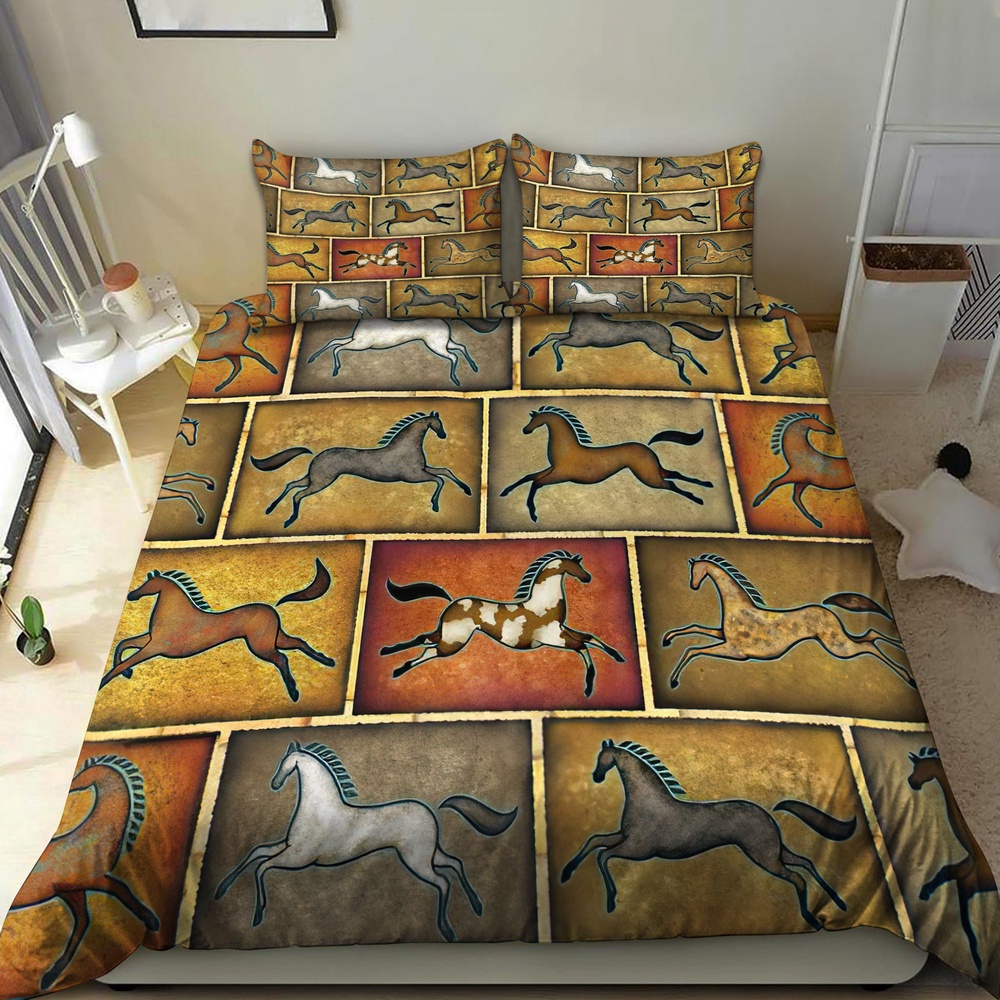Native American Bedding Set, Horse Native American Bedding Set, Native Bed Set