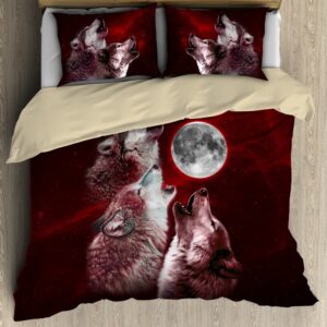 Native American Bedding Set Howling Wolves Native American Bedding Set Native Bed Set 2 kkrlqr.jpg