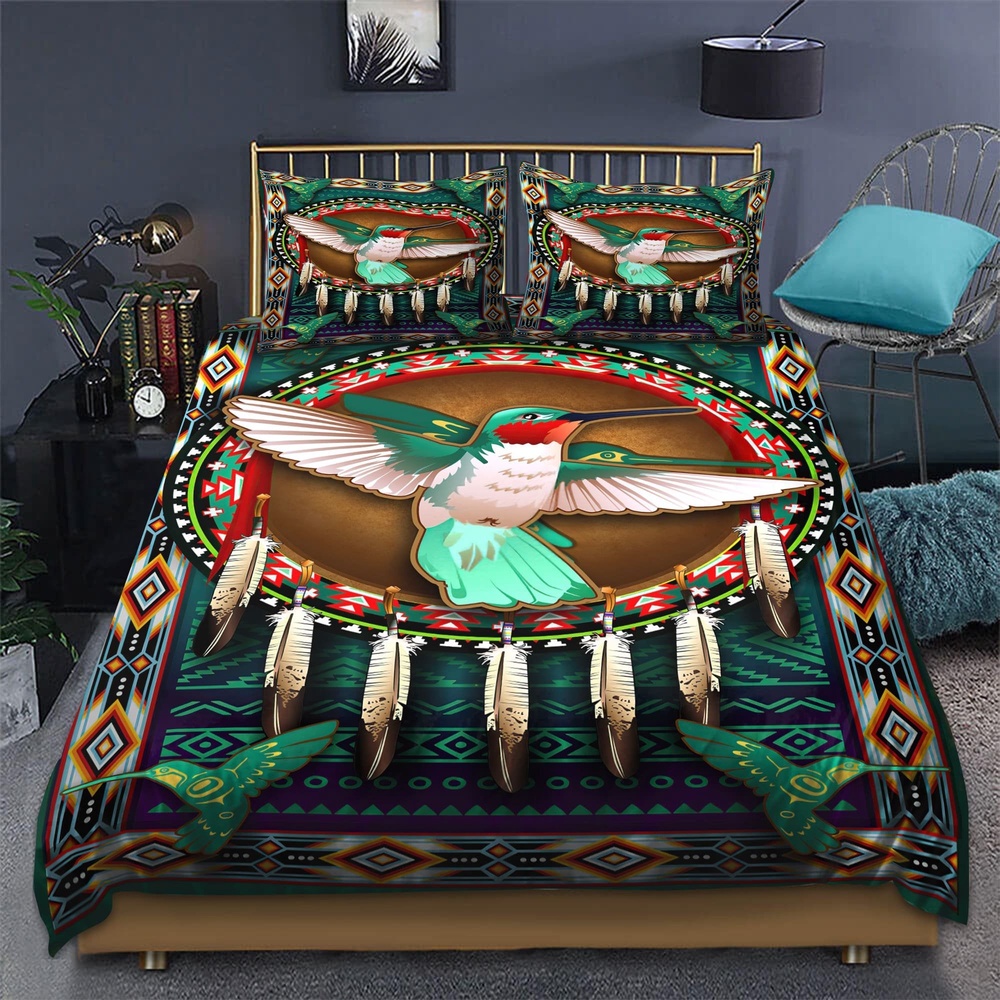 Native American Bedding Set, Hummingbird Native American Bedding Set, Native Bed Set
