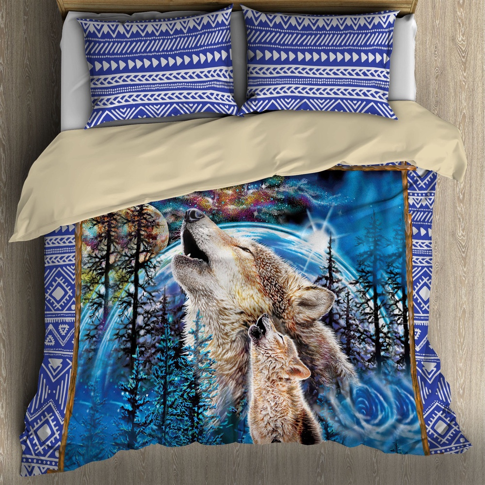 Native American Bedding Set, Mystery Under The Moonlight Native American Bedding Set, Native Bed Set