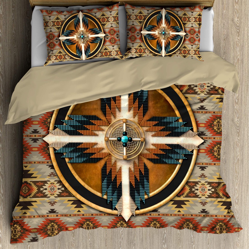 Native American Bedding Set, Peace Circle Native American Bedding Set, Native Bed Set