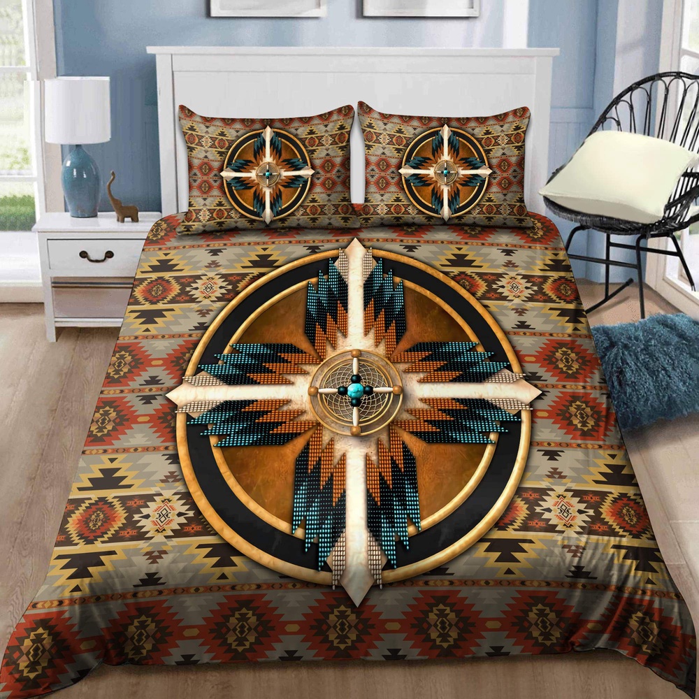 Native American Bedding Set, Peace Circle Native American Bedding Set, Native Bed Set