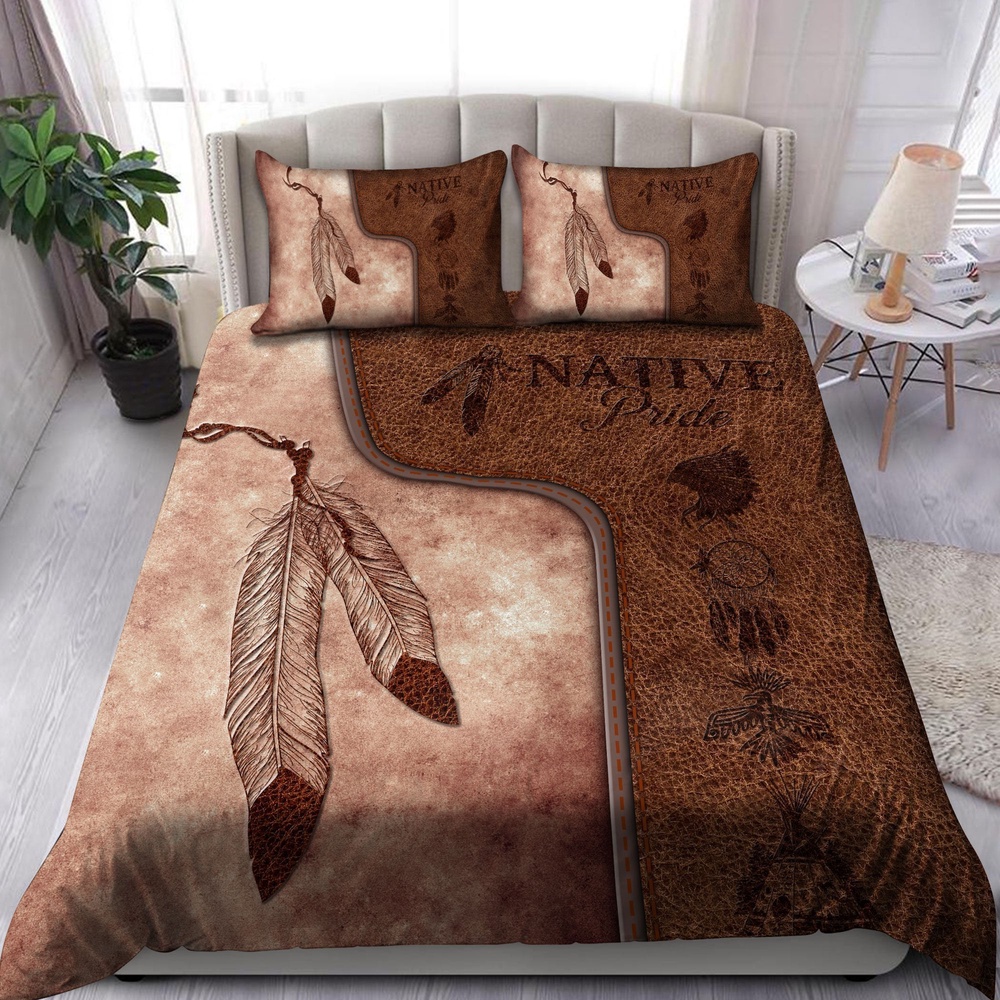 Native American Bedding Set, Pride Feather Native American Bedding Set, Native Bed Set