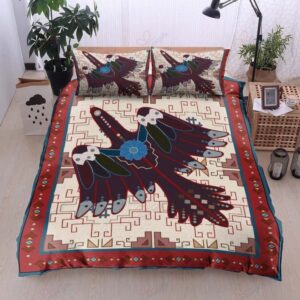 Native American Bedding Set, Red Bird Pattern&hellip;