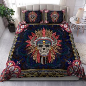 Native American Bedding Set, Skull Flower Pattern&hellip;