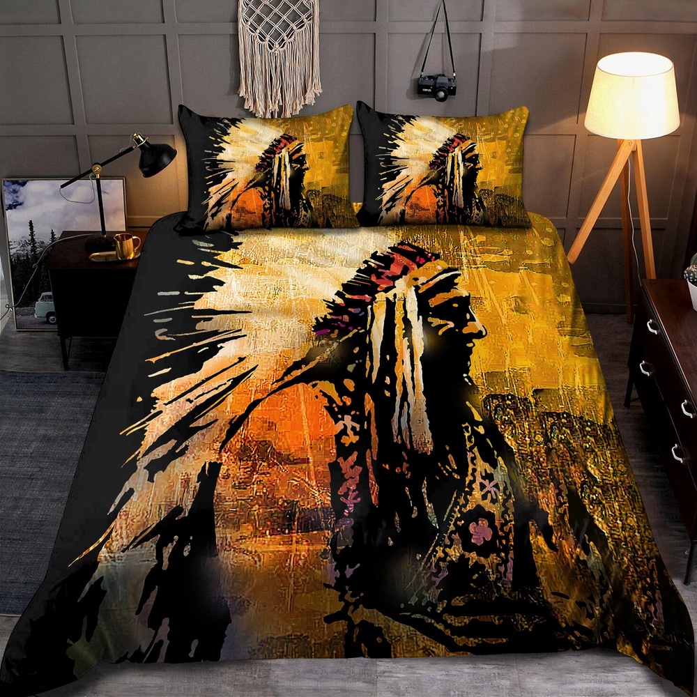 Native American Bedding Set, Vintage Retro Native American Bedding Set, Native Bed Set