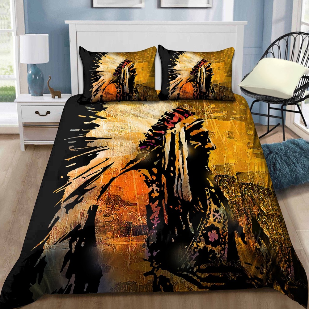Native American Bedding Set, Vintage Retro Native American Bedding Set, Native Bed Set